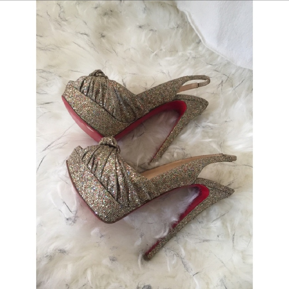 Christian Louboutin Peep Toe Jenny Glitter
